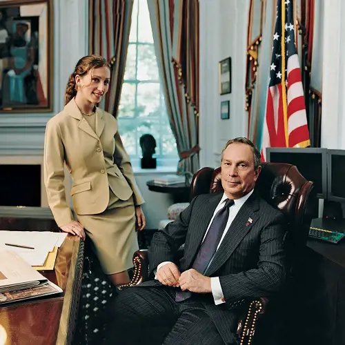 Emma Bloomberg, with her father Michael Bloomberg at his office, in 2002.