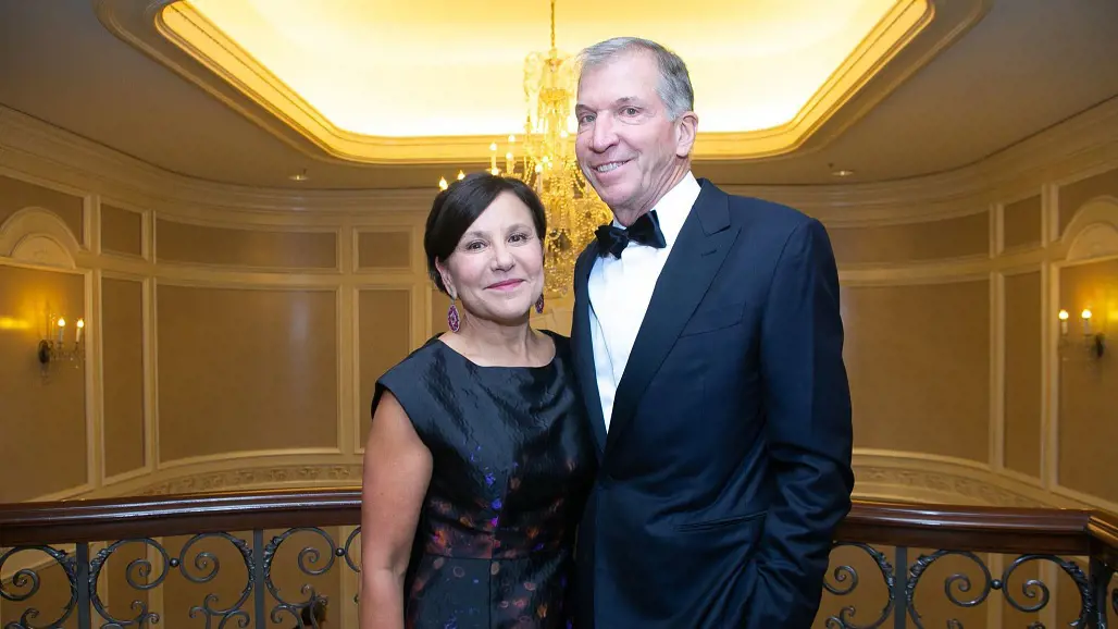 Penny Pritzker and Bryan Traubert attend the Chicago Youth Symphony Orchestra gala at the Four Seasons Hotel on Feb. 9, 2019. The married couple created the Pritzker Traubert Foundation in 2000.