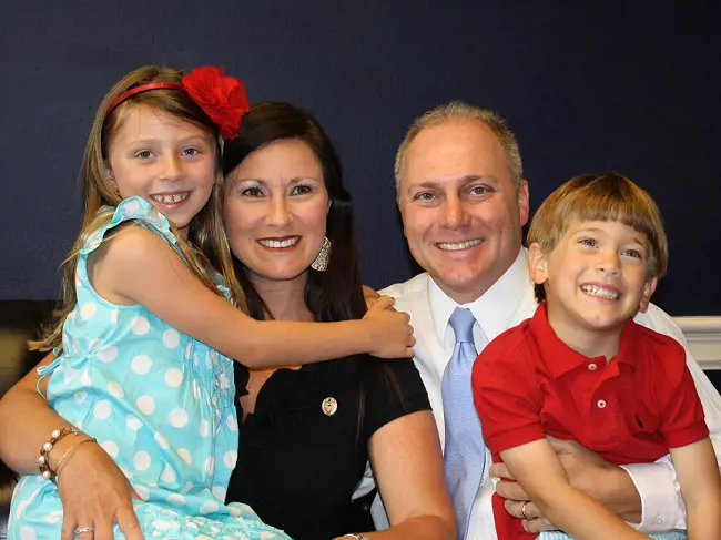 Steve Scalise and Jennifer Scalise with their two children.