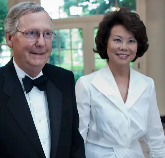  Mitch McConnell and his wife, Elaine Chao, in an event during his campaign.