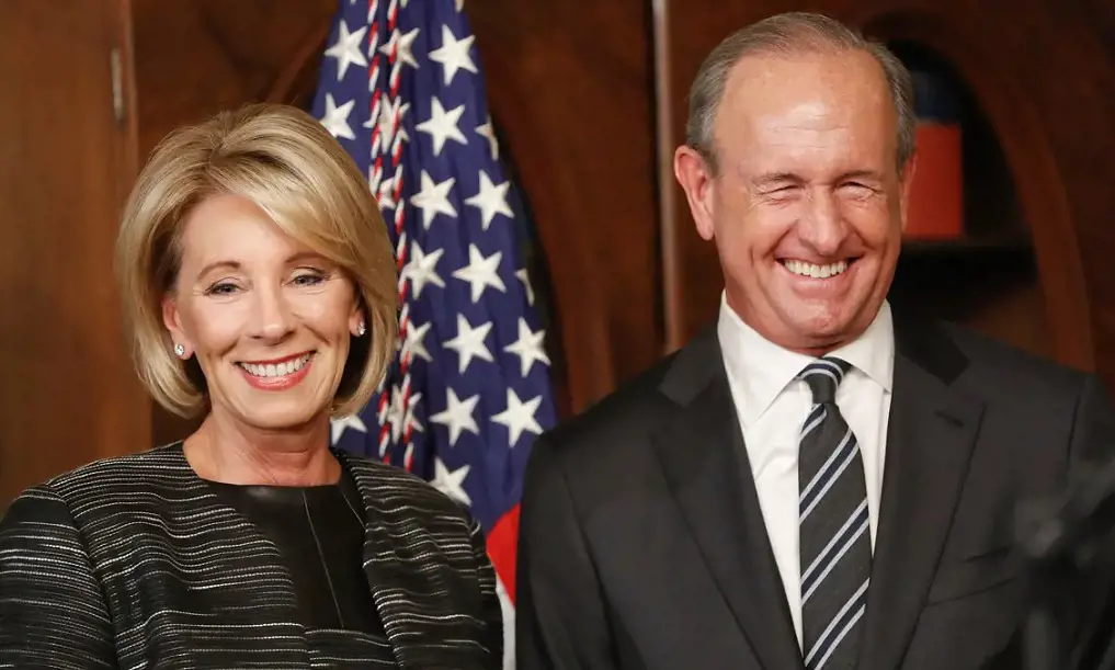 Dick DeVos with his wife, Betsy DeVos on the event.