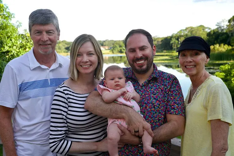 The picture of Kristen Soltis Anderson with her husband, parents and her daughter.