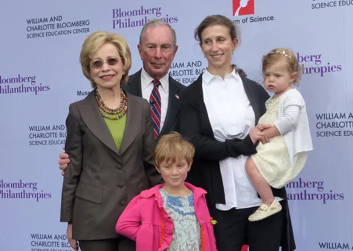 Michael R. Bloomberg and his sister, daughter and grandchildren.