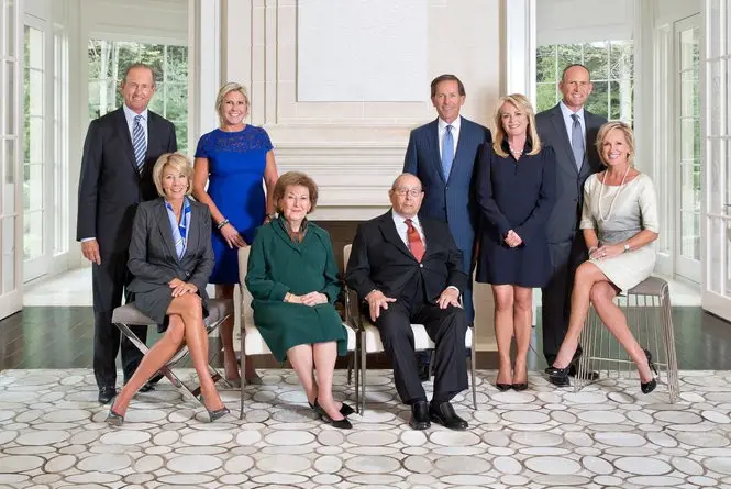 Betsy DeVos and Dick DeVos with their family and children.