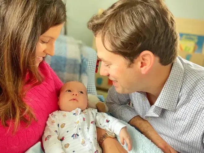 Matthew Manda and Elise Stefanik with their baby boy, Samuel Albritton Manda.