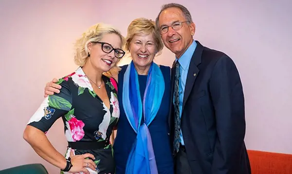 U.S. Sen. Kyrsten Sinema with Sgt. Daniel Somer's parents, Jean and Howard Somers in 2019. 