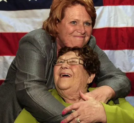 Heidi Heitkamp with her mother, Doreen LaVonne.