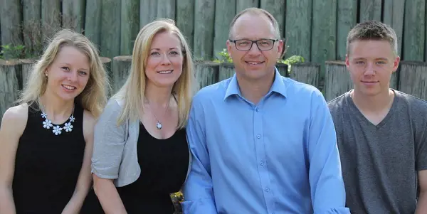 Scott Gillingham and his wife, Marla, with their children Hannah and Andrew.