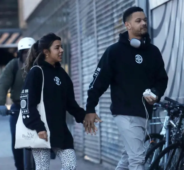 Melanie Vaz Lopes and Steven Bartlett wore matching jumpers in a sweet display