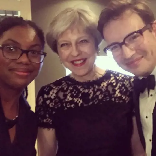 Hamish Badenoch and Kemi Badenoch with Theresa May in Conservatives Annual Dinner
