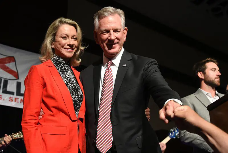 Tommy Tuberville run-off election watch party with wife Suzen