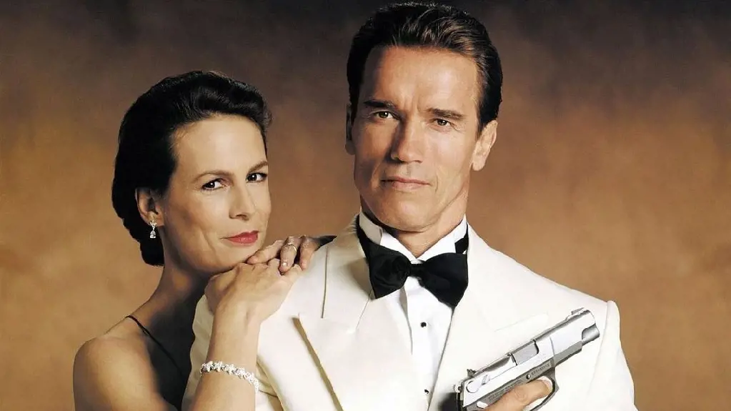 James Cameron's 1994 spy action comedy movie True Lies stars Arnold Schwarzenegger and  Jamie Lee Curtis 